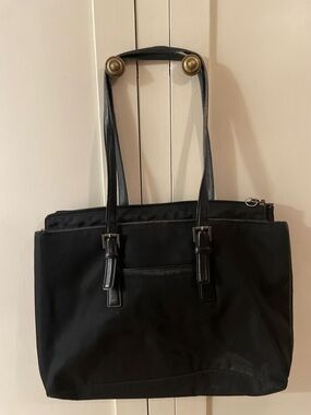 Well-Loved Coach Black Mercer Signature Baby/Diaper Tote with Branded Lining